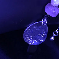 Butter Clam sterling silver charm with pink tourmaline & white pearl on ss Anklet