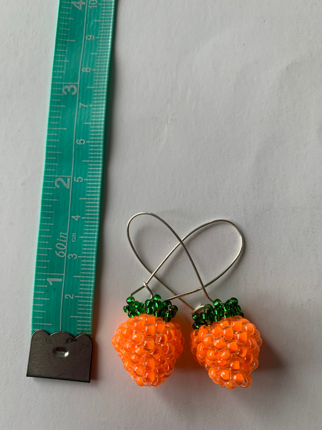 Luminous orange salmonberry earrings
