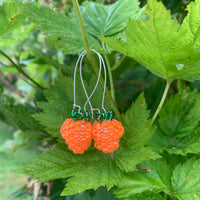 Luminous orange salmonberry earrings