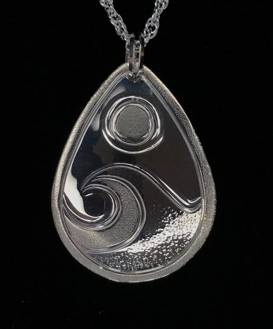 "Follow The Tides" sterling silver drop pendant