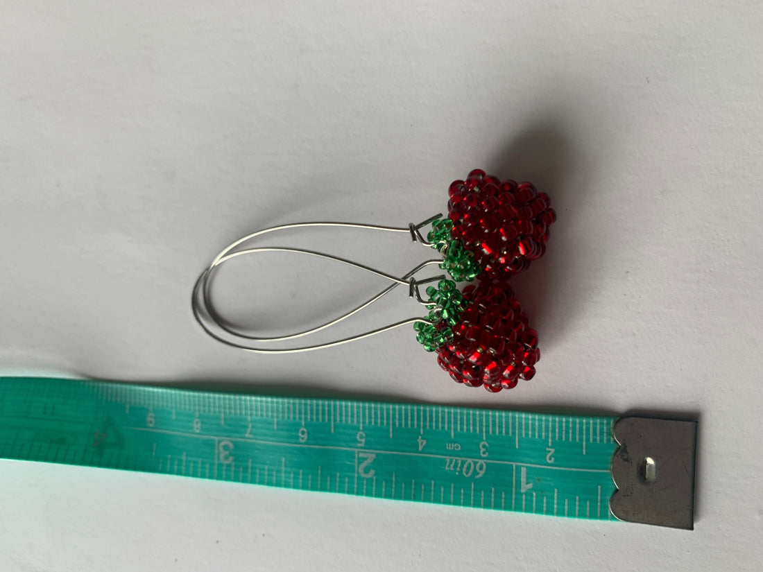 Deepest ruby salmonberry earrings
