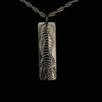 Bull Kelp sterling silver tag style pendant