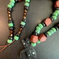 Beautiful Argillite Hand Carved Pendants By Shirley Longboat-Argillite Beads By Frank Longboat.