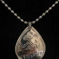 Sleeping Beauty sterling silver drop pendant