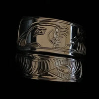 Sea Otter and Bull Kelp sterling silver wrap ring