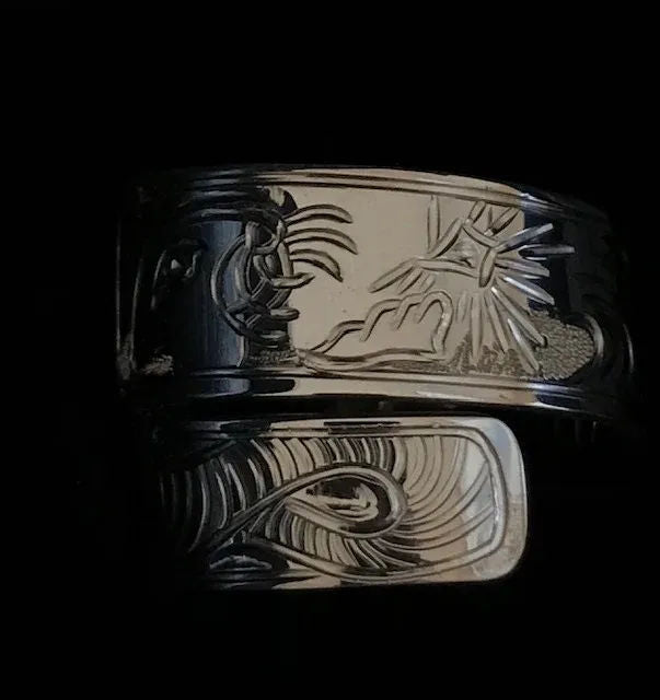 Sea Otter and Bull Kelp sterling silver wrap ring