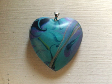 Blue Heart| Acrylic paint| resin| jewelry