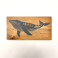 Celestial Whale Wood Sign