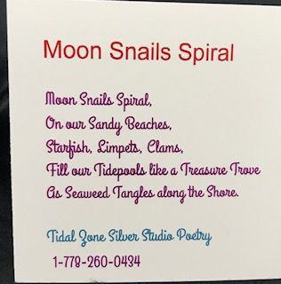Moon Snail  Sterling Silver Drop  Pendant