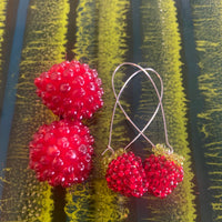 Red salmonberry earrings