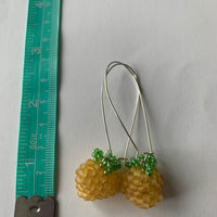 Matte yellow salmonberry earrings
