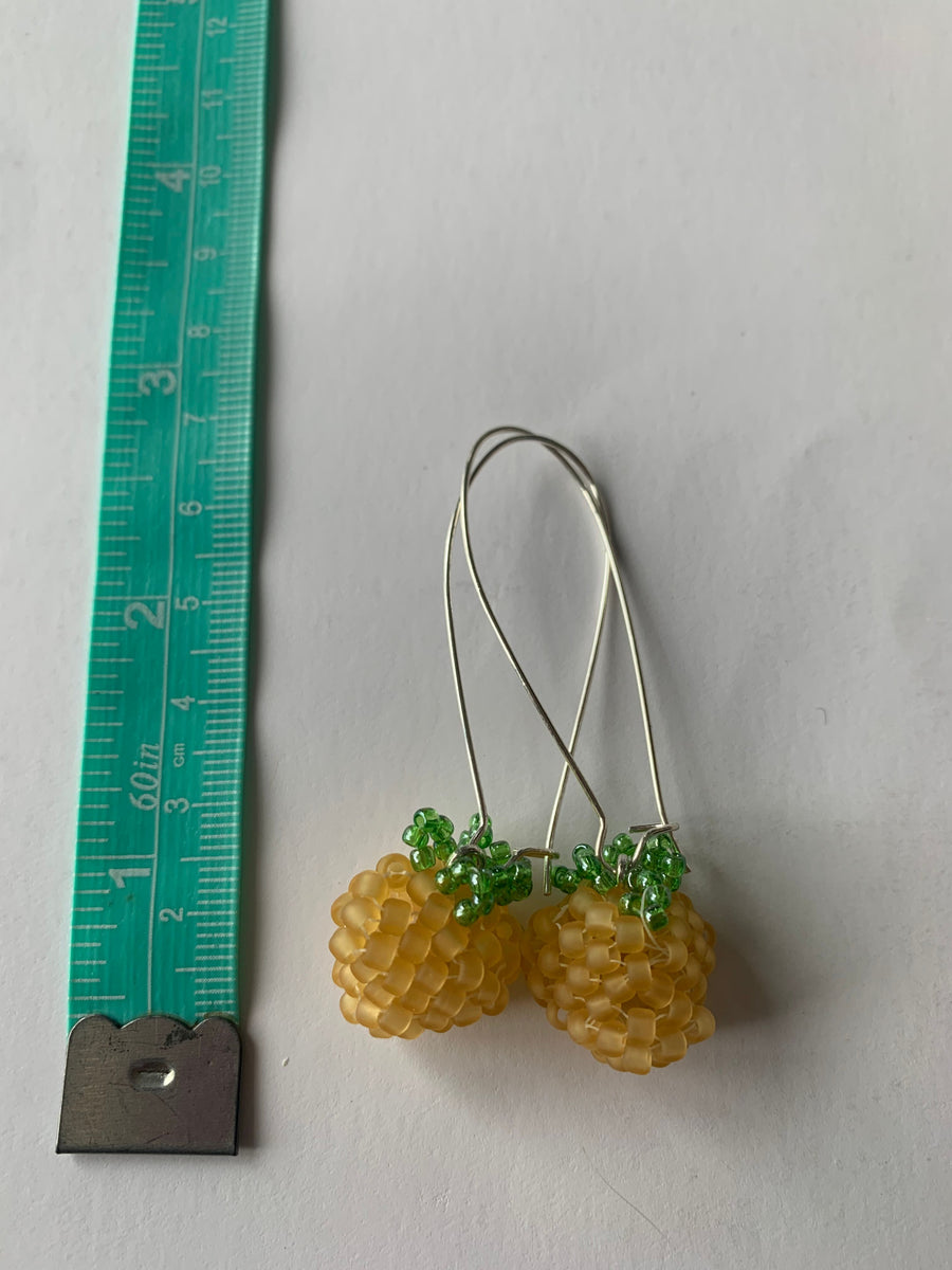 Matte yellow salmonberry earrings