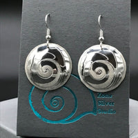 Moon Snail Sterling Silver Earrings