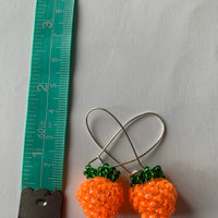 Luminous orange salmonberry earrings