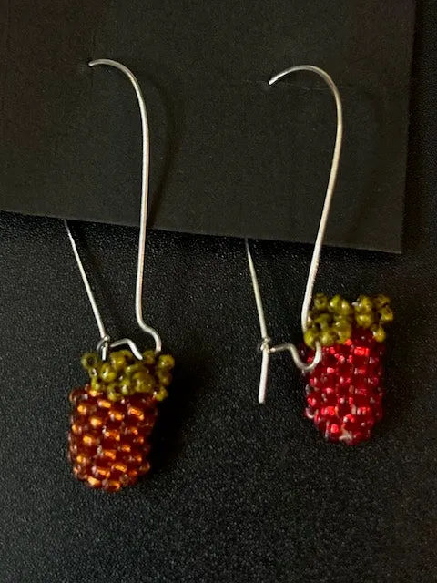 Beaded Single Berry Earrings By Katrina Husband