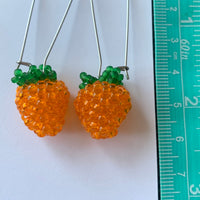 Orange salmonberry earrings