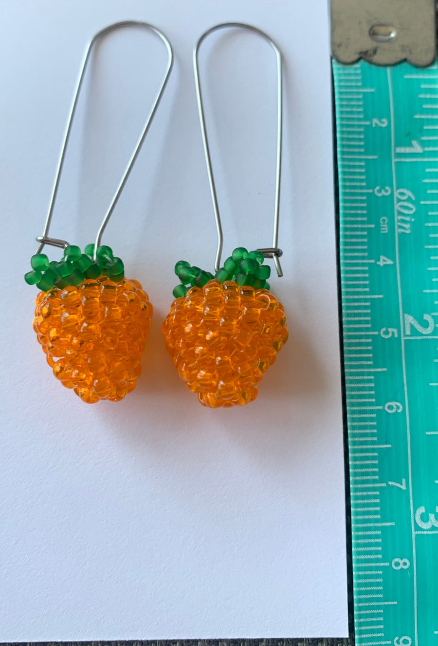 Orange salmonberry earrings