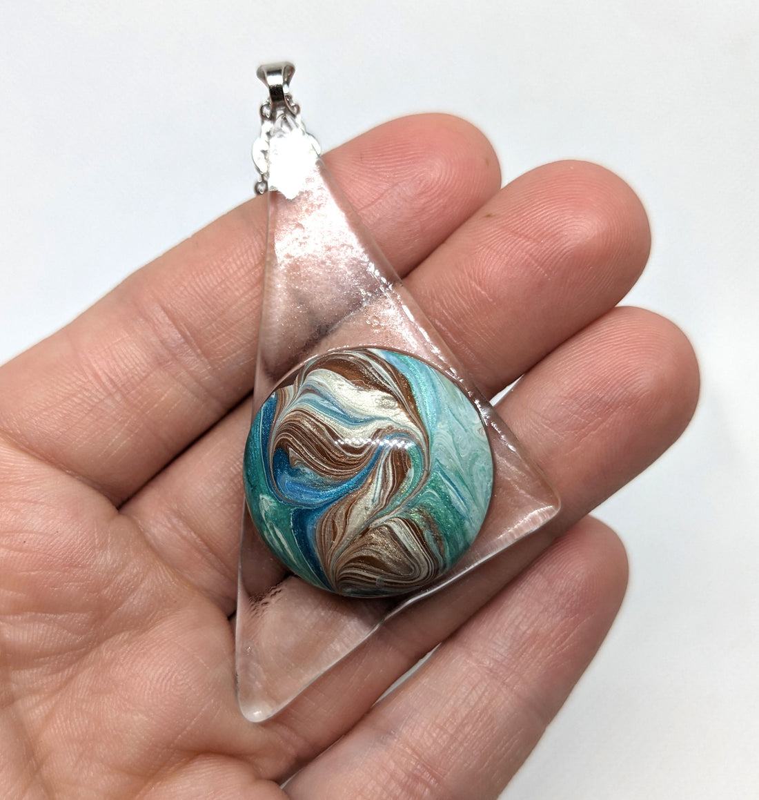 Fused glass | acrylic paint skins | resin necklace