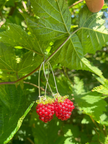 Red salmonberry earrings