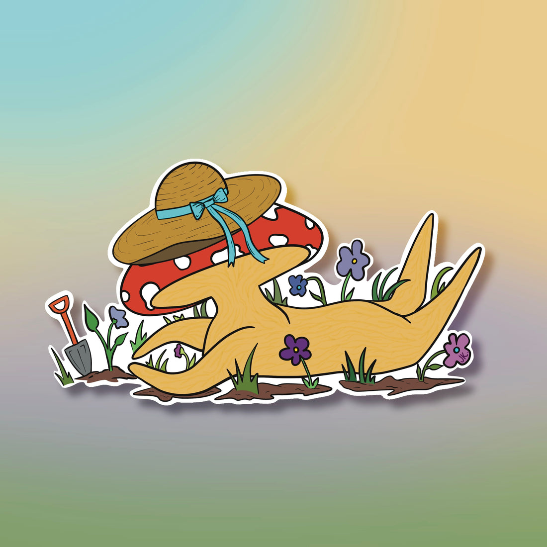 In The Garden - Mushroom Vinyl Sticker